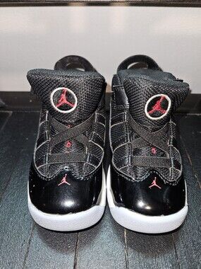 Jordan 6 Rings 'Black White Gym Red' (TD) - Sz 7C (323420-064) Pre-owned NB